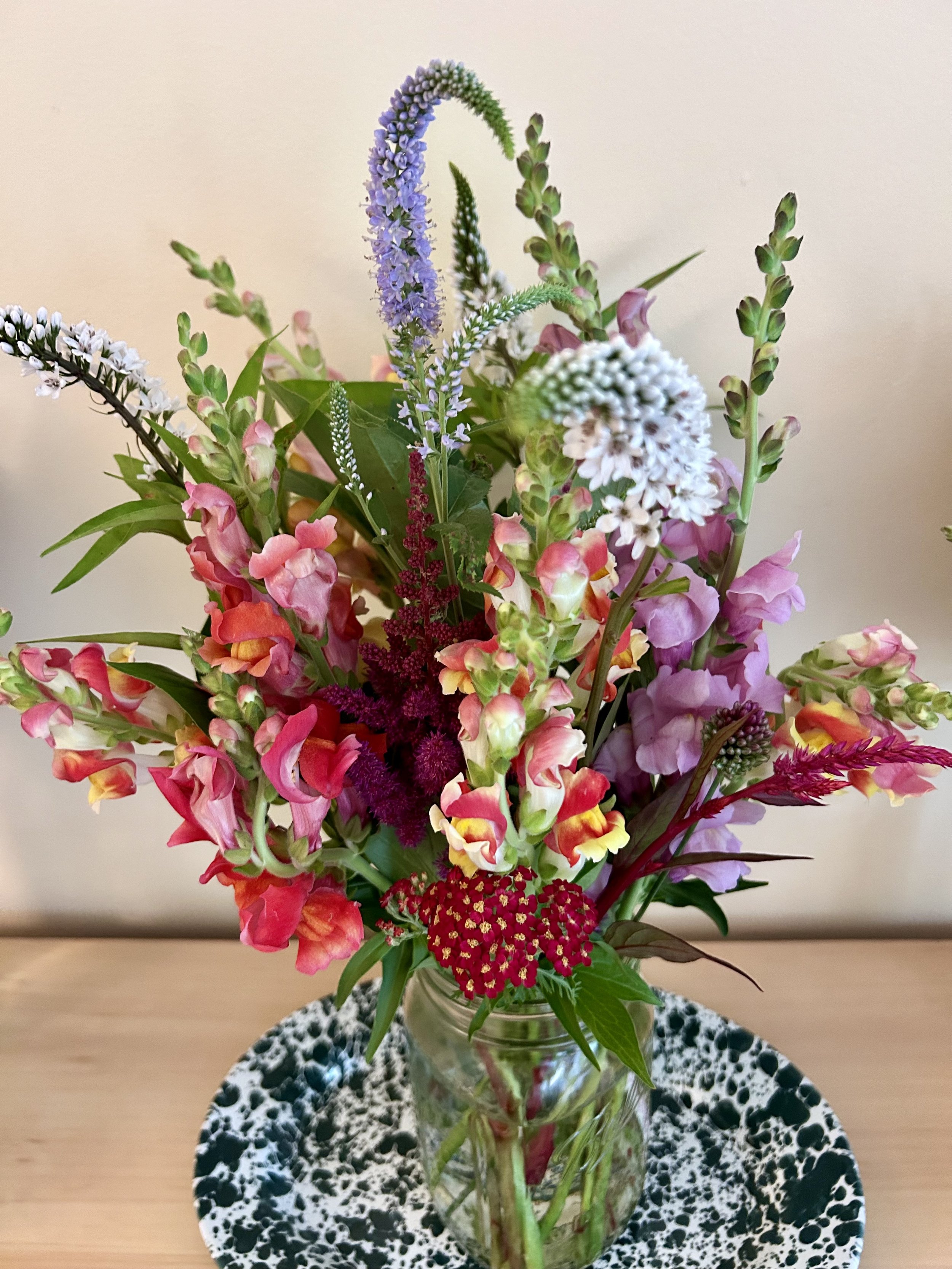 Custom bouquet with seasonal blooms.