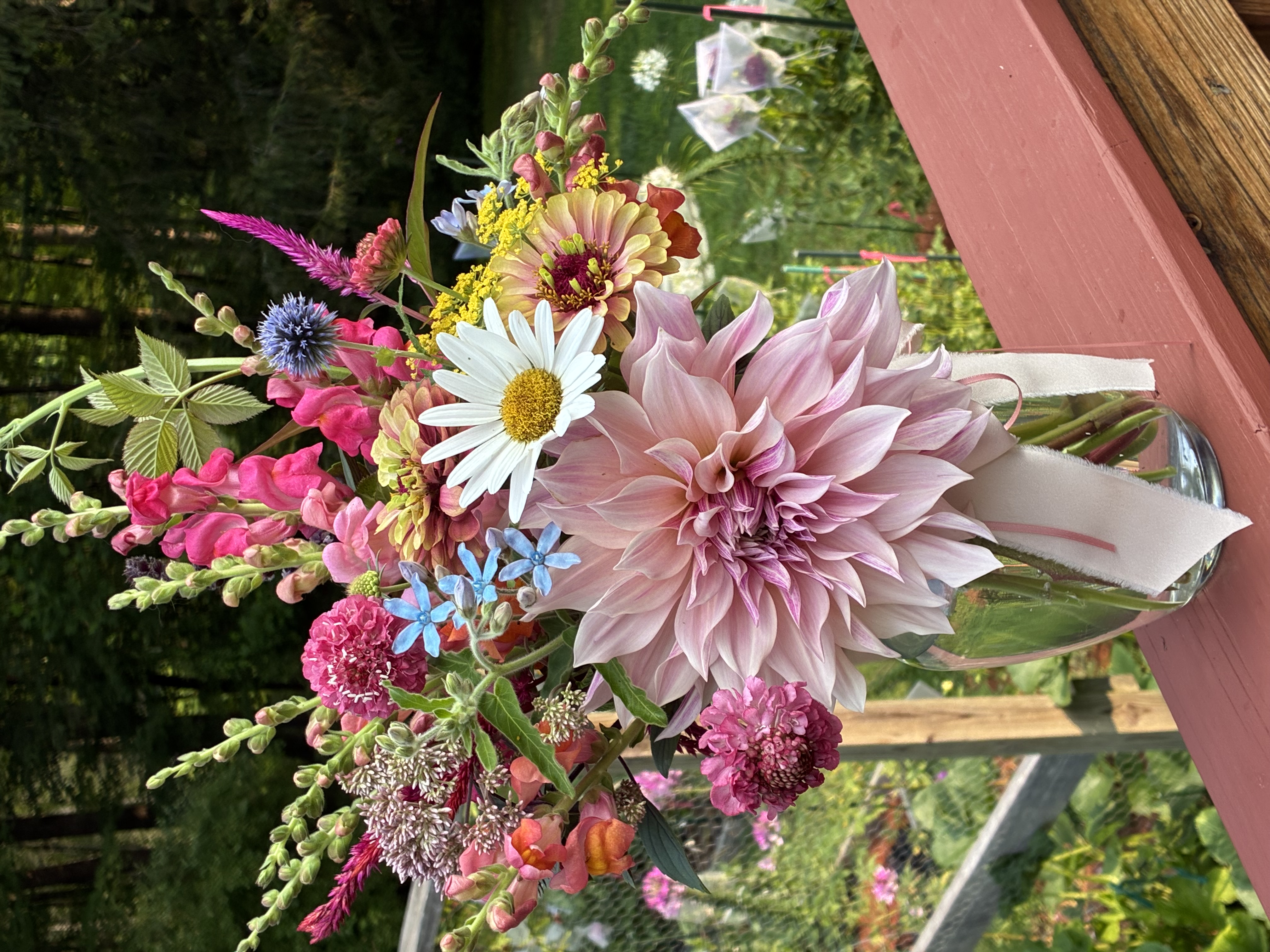 Custom bouquet with seasonal blooms.