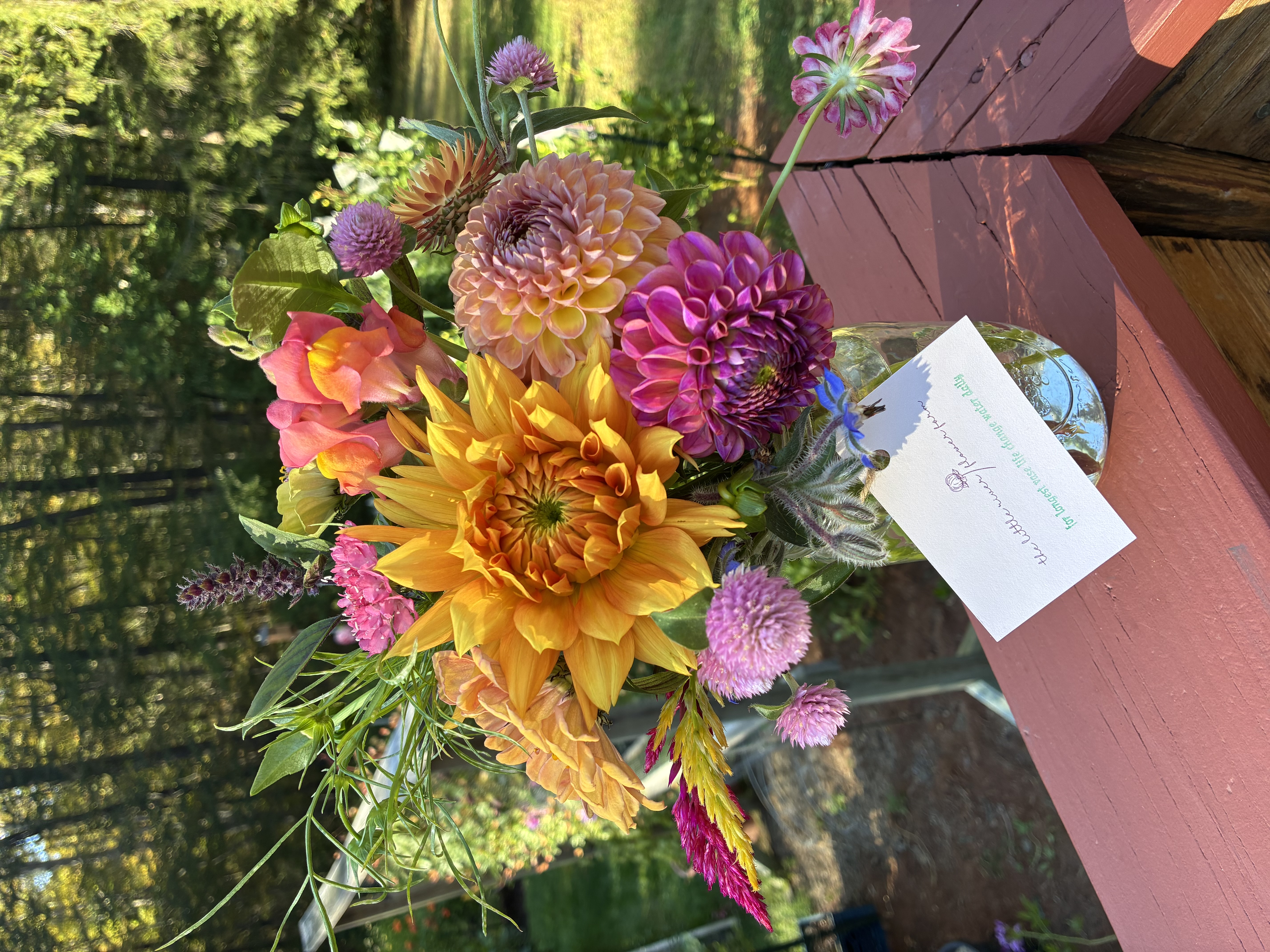 Custom bouquet with seasonal blooms.