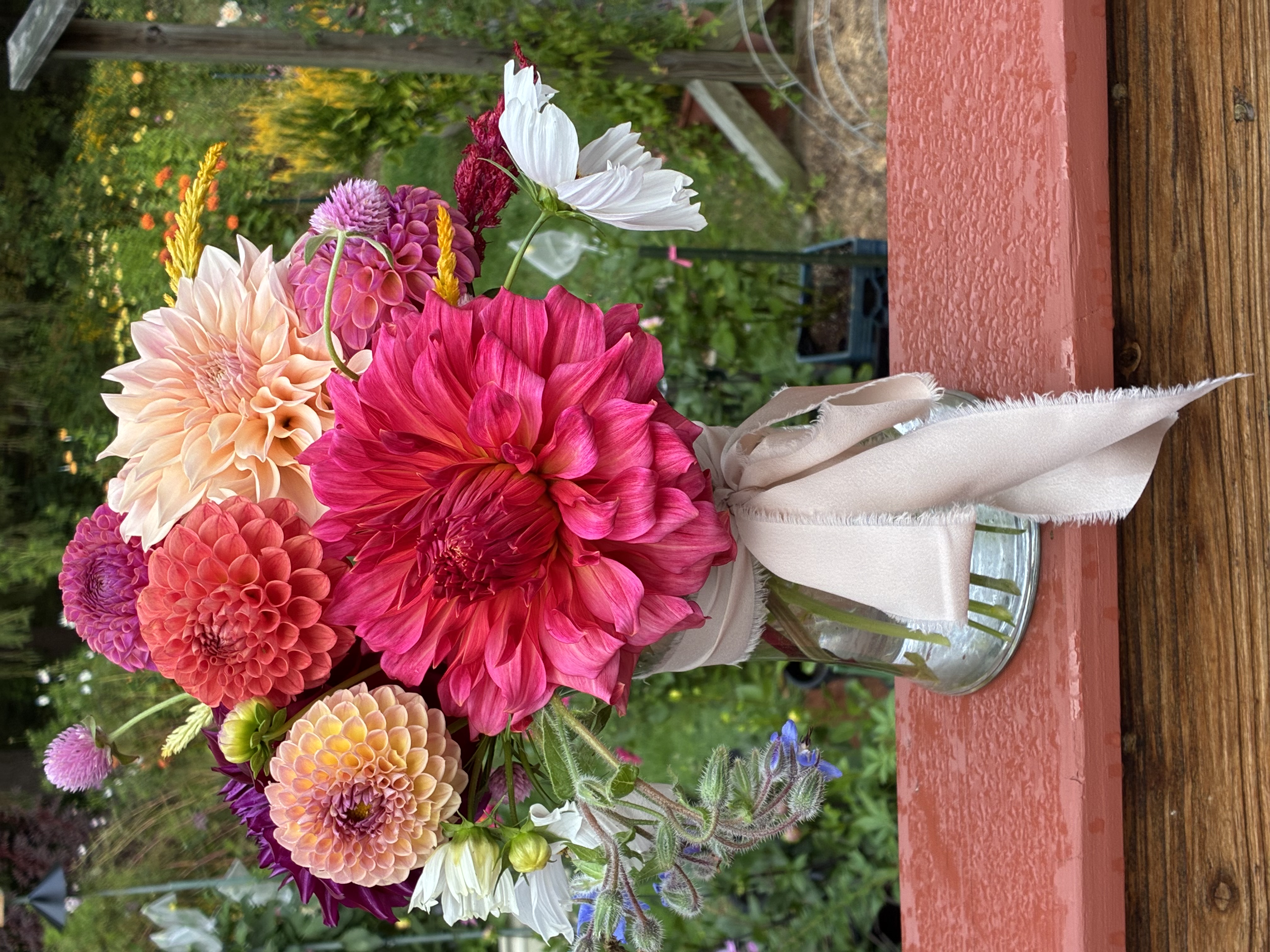 Custom bouquet with seasonal blooms.