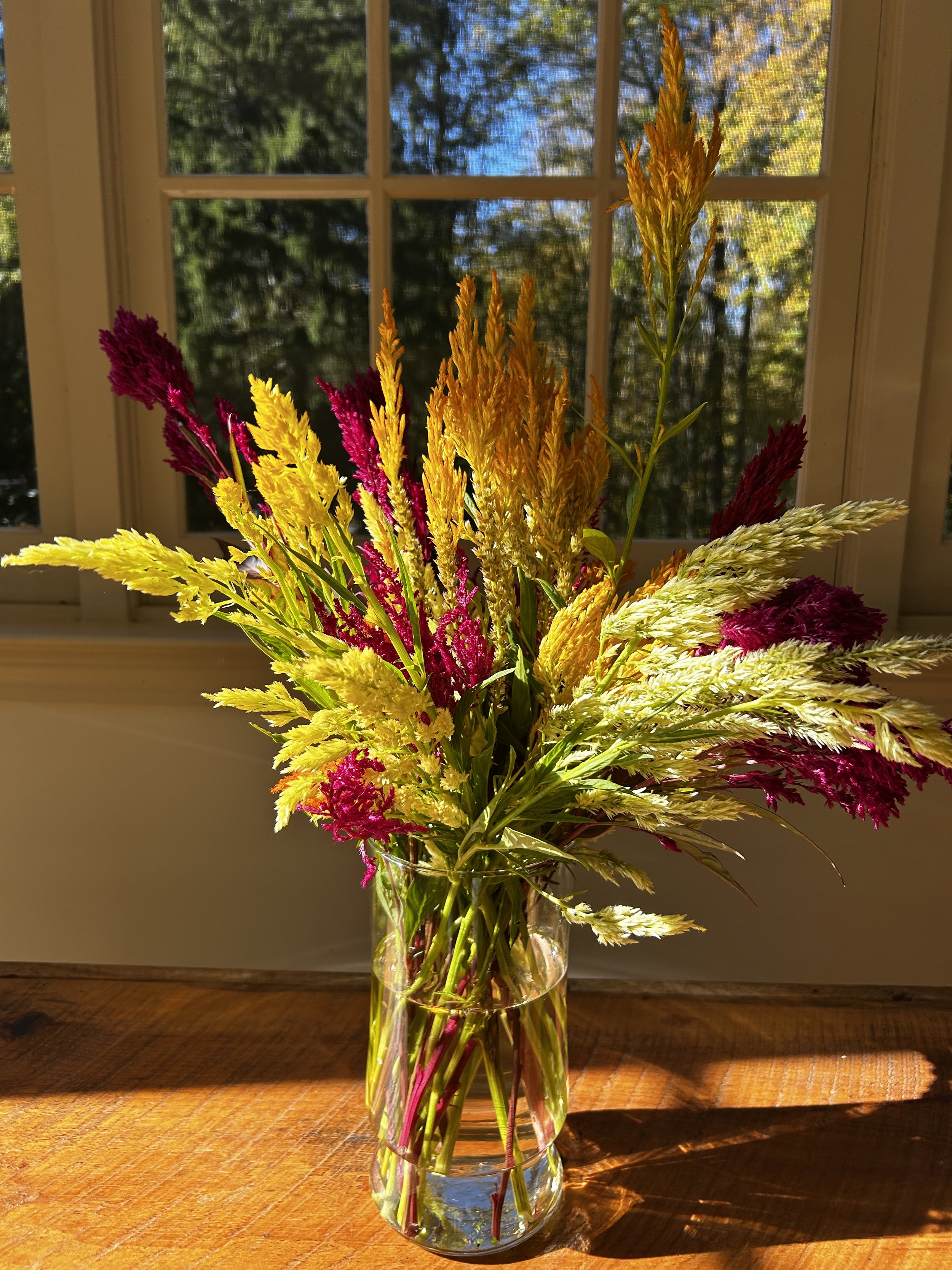 Custom bouquet with seasonal blooms.