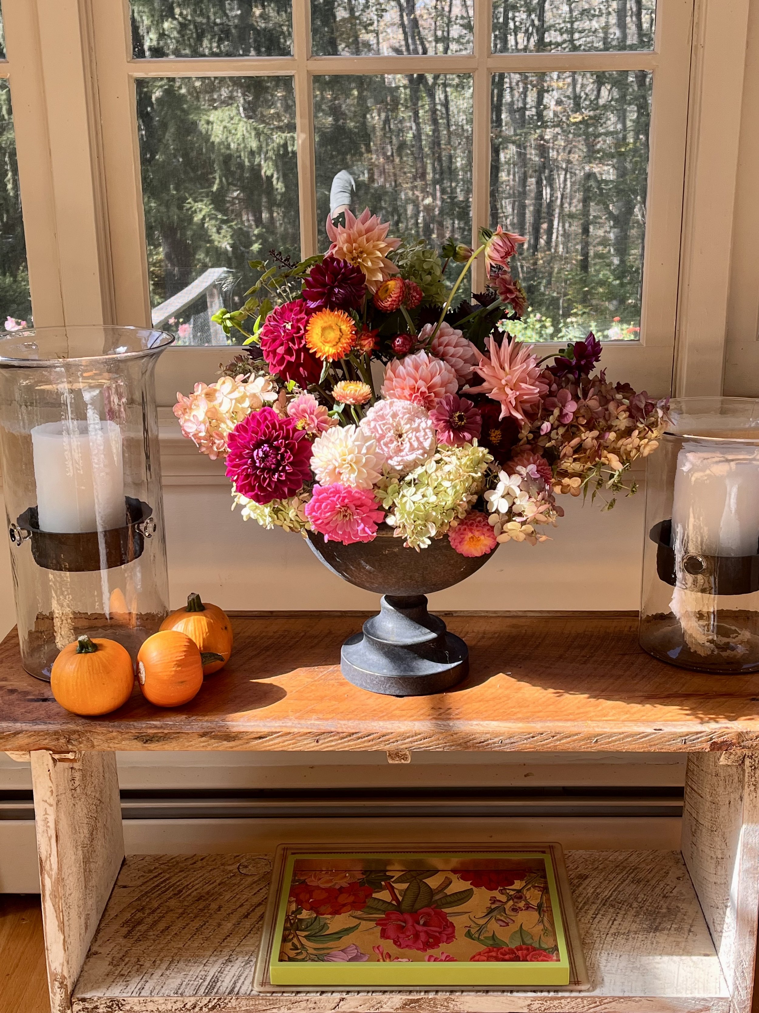 Custom bouquet with seasonal blooms.
