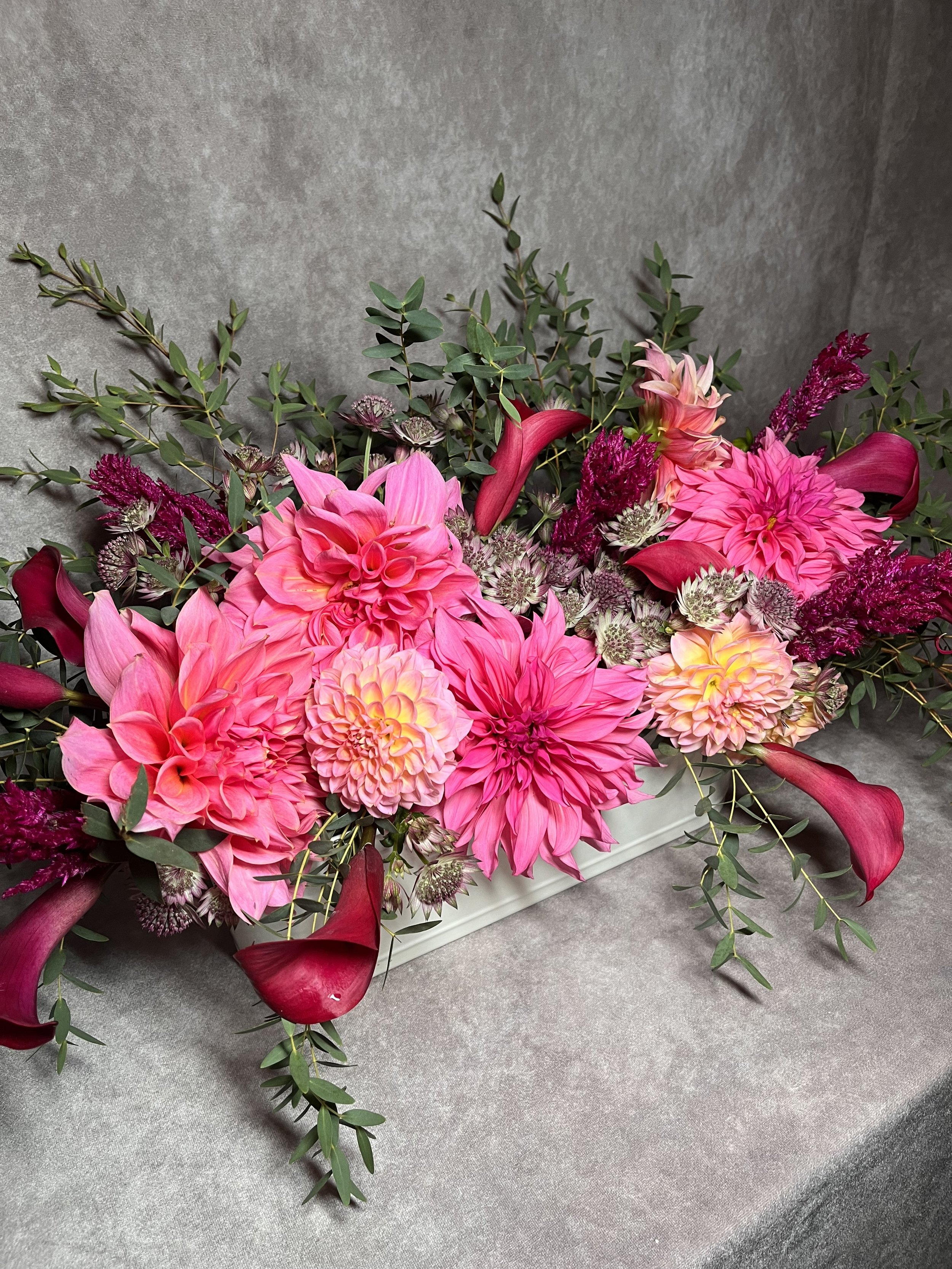 Custom bouquet with seasonal blooms.